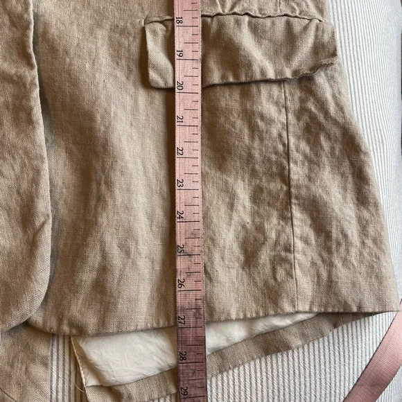 Zara Beige Linen Women's Blazer Small - Picture 9 of 9